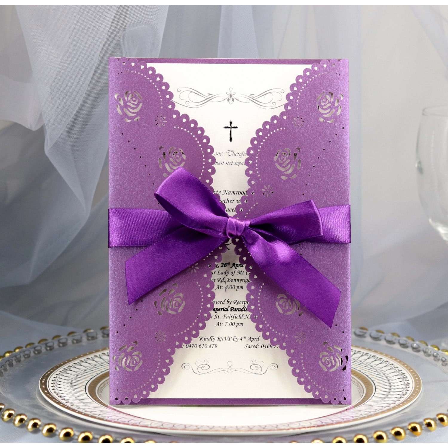 Thank You Card Laser Invitation Rose Card Business Invitation Wedding Supplies Wholesale